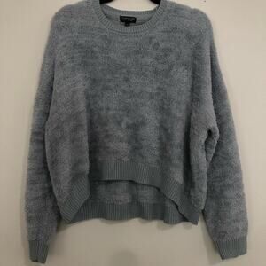 Topshop Pale Blue Textured Fluffy Cropped Sweater
